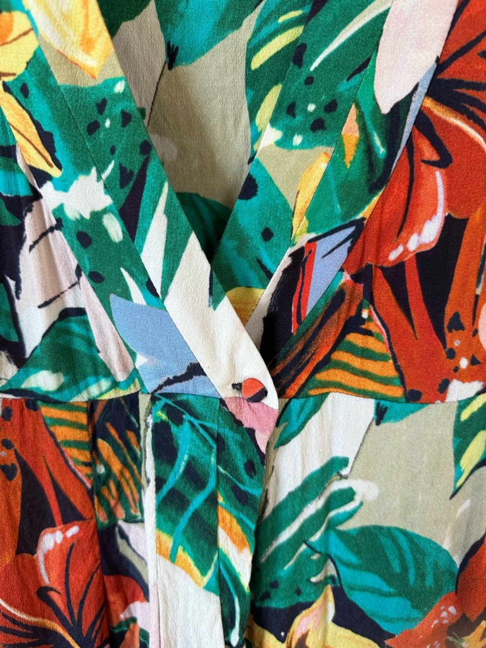 Zara Tropical Floral Wrap Mini Dress Pockets Size M (Fits Like XS) - Picture 5 of 14